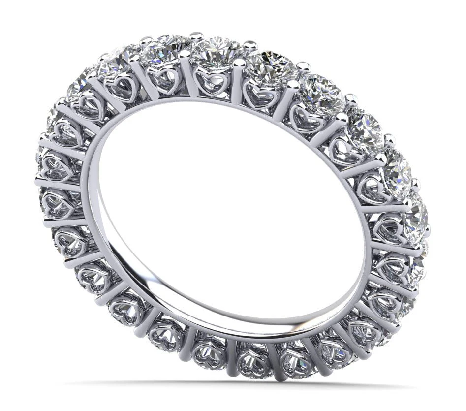 Diamond Heart Eternity Diamond Ring with 3.36 ct.(finished) 3.5mm