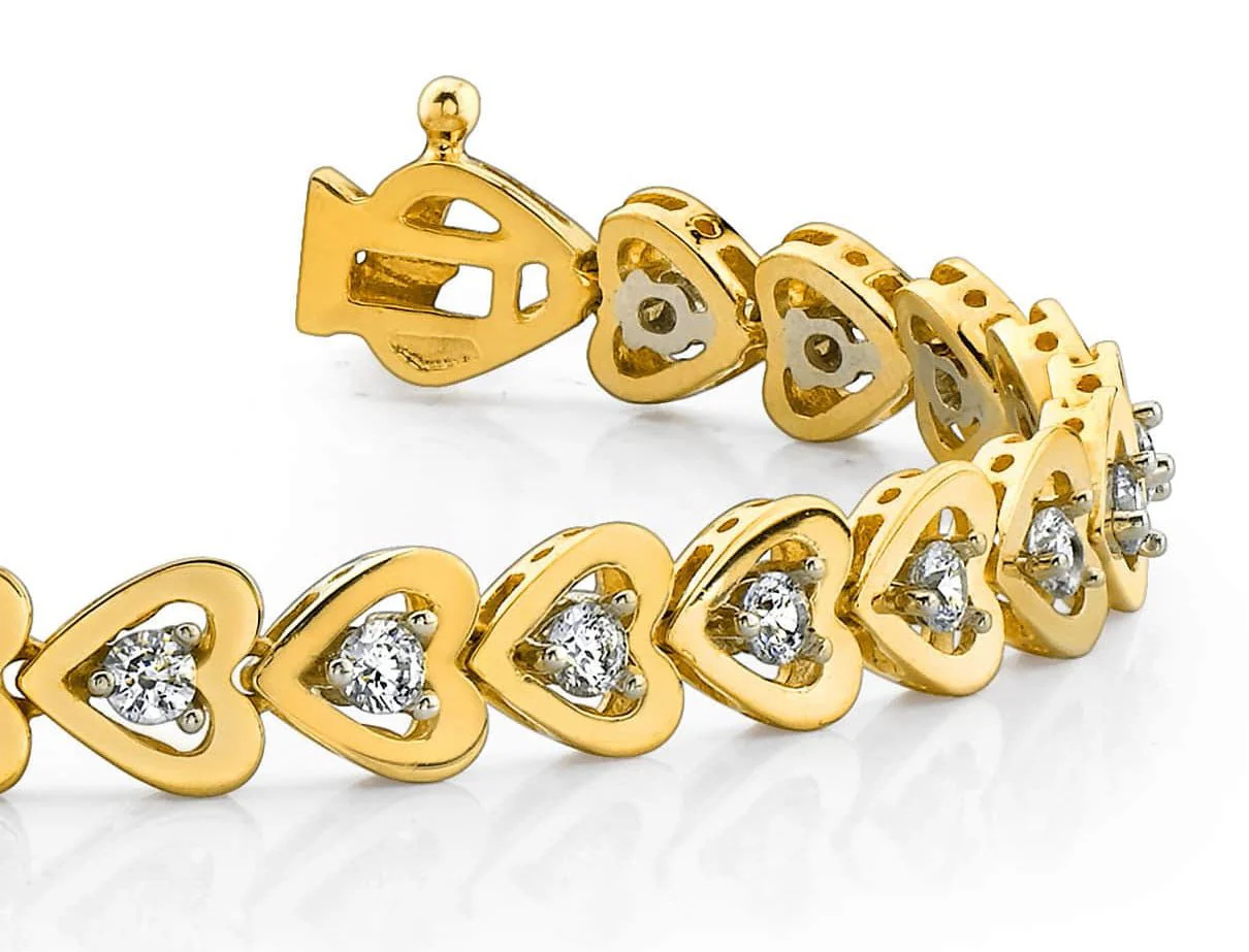 Diamond Heart Link Diamond Bracelet with 0.96 ct.(finished) 2.3mm - Image 2
