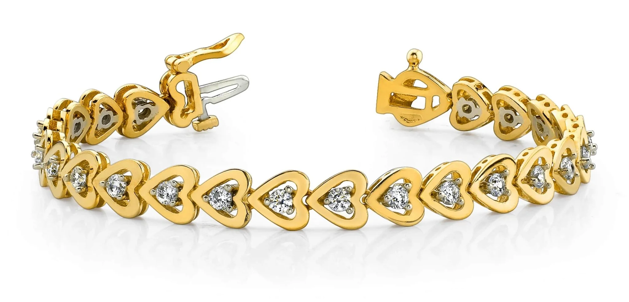 Diamond Heart Link Diamond Bracelet with 0.96 ct.(finished) 2.3mm - Image 3