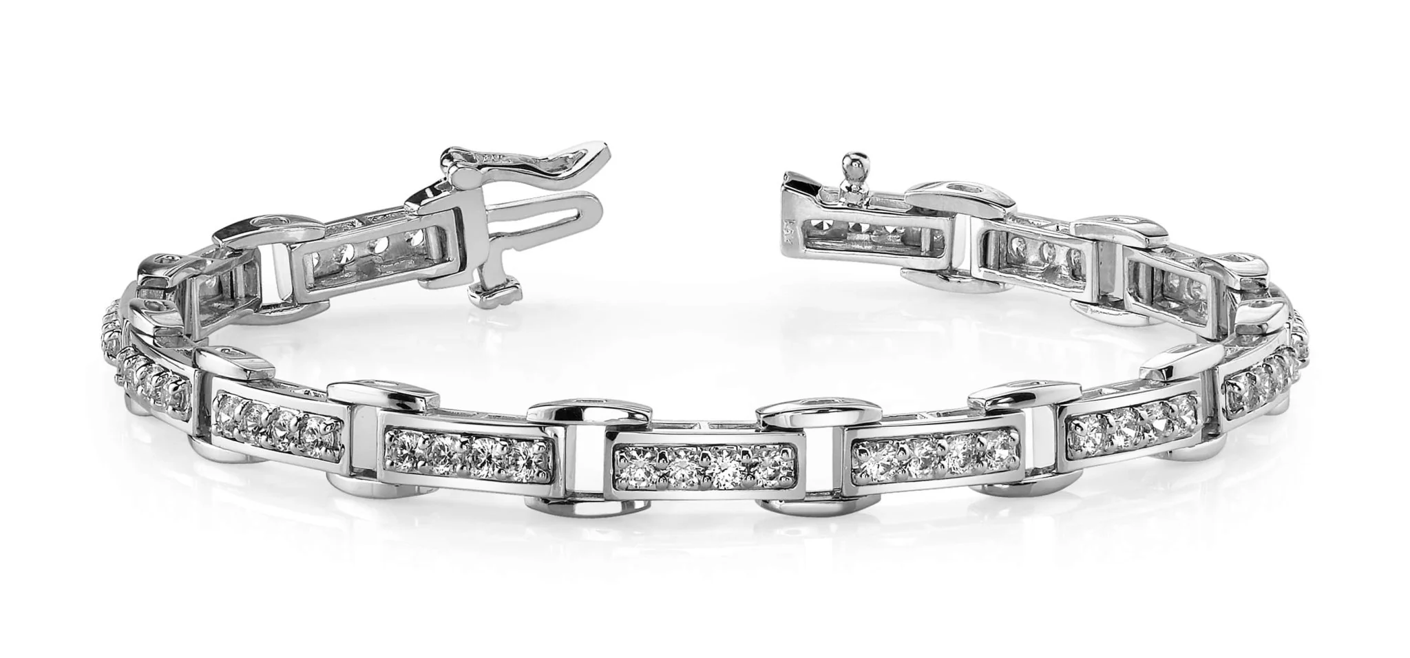 Diamond Quad Link Lab-Grown Diamond Bracelet with 2.42 ct.(finished) 2.5mm - Image 4