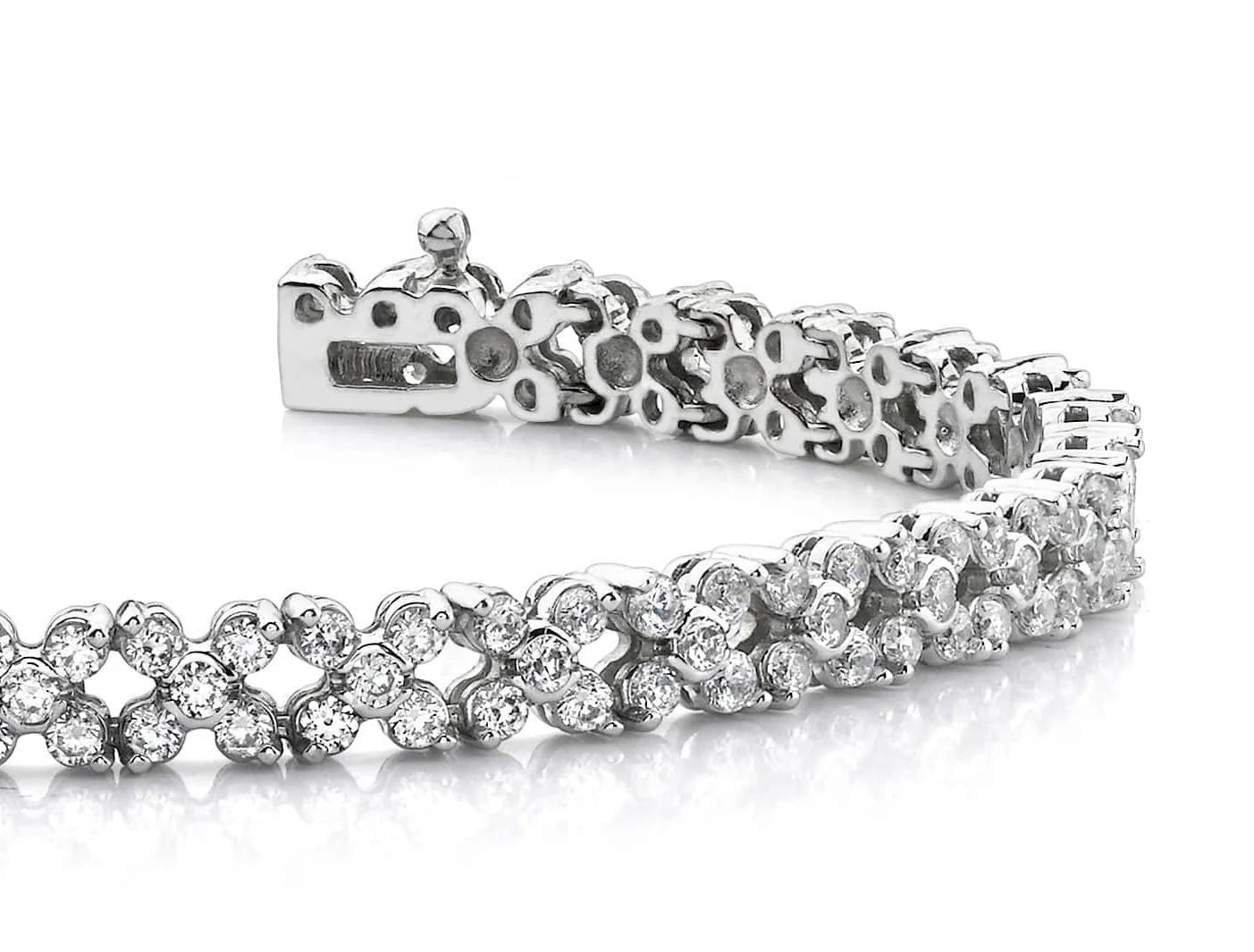 Diamond Round Flower Bracelet Lab-Grown Diamond with 3.91 ct.(finished) 1.8mm, 1.8mm