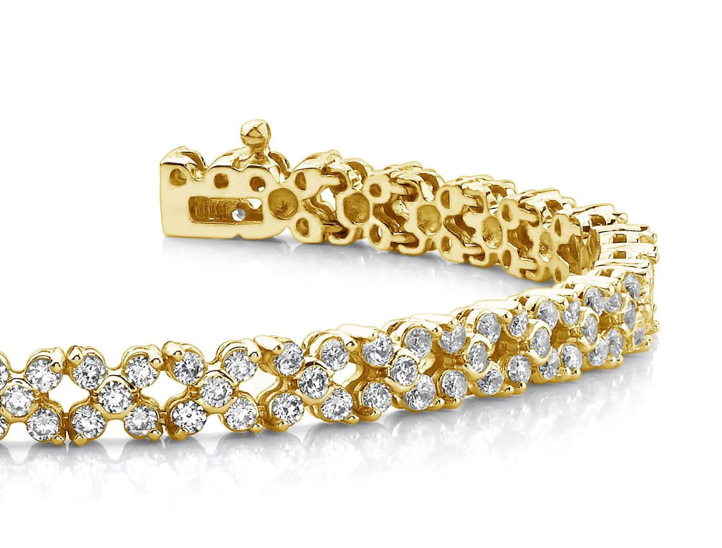 Diamond Round Flower Bracelet Lab-Grown Diamond with 3.91 ct.(finished) 1.8mm, 1.8mm - Image 2