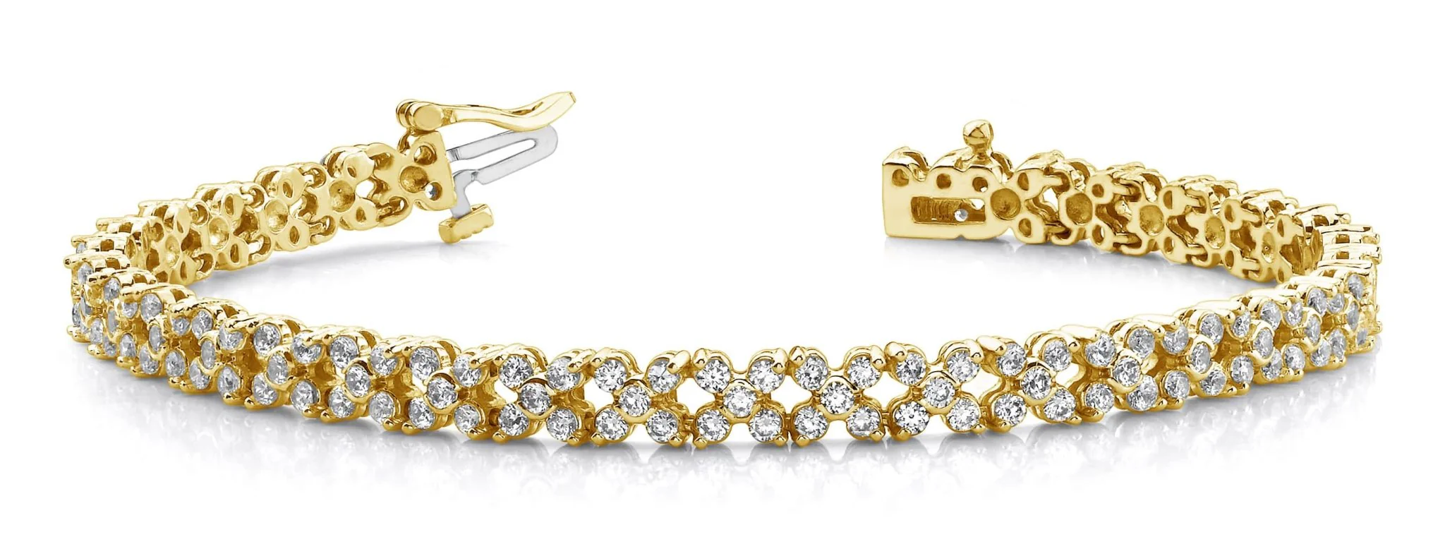 Diamond Round Flower Bracelet Lab-Grown Diamond with 6.00 ct.(finished) 2.25mm, 2.25mm - Image 4
