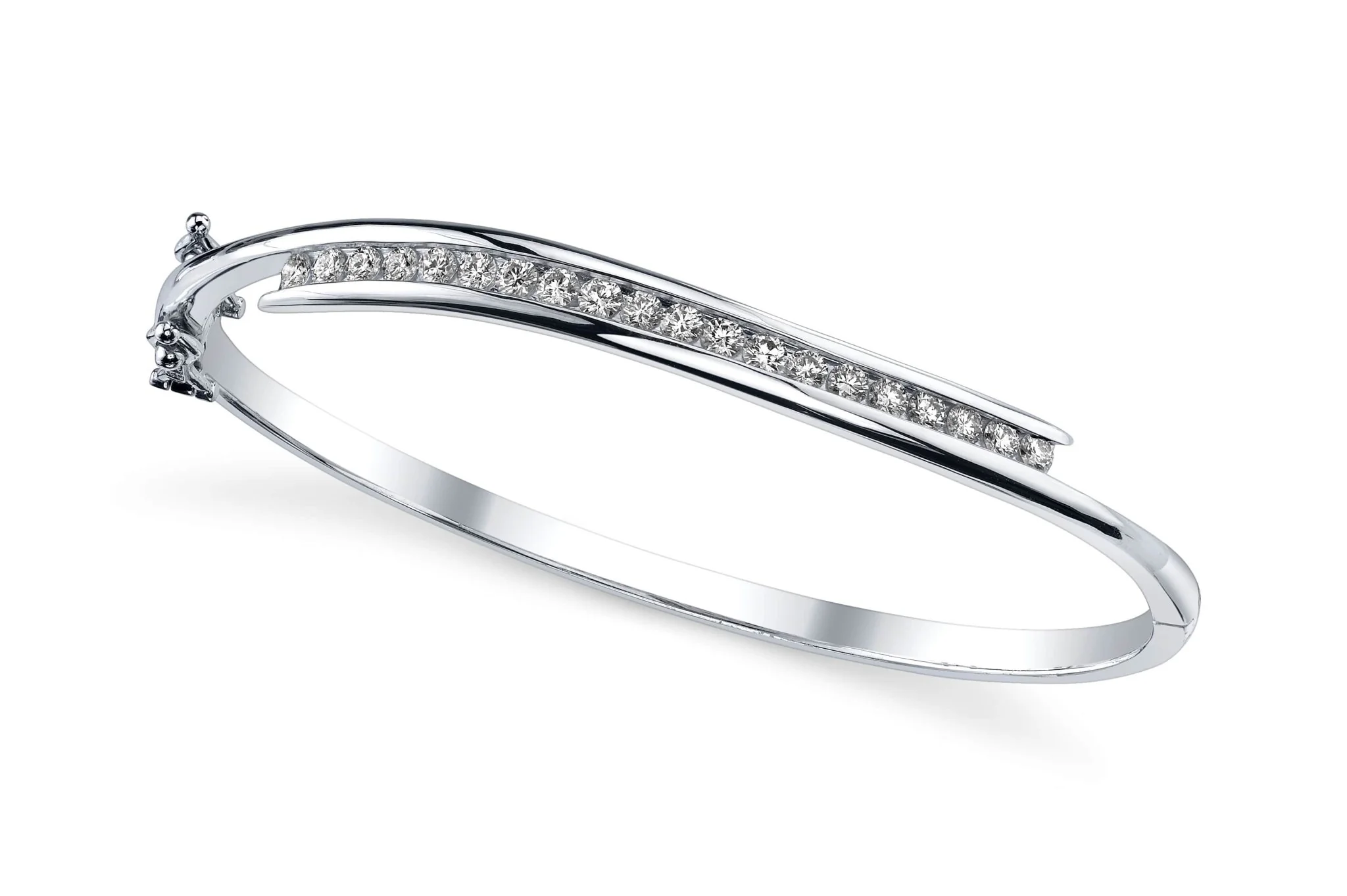 Diamond Row Lab-Grown Diamond Bangle with 1.10 ct.(finished) 2.4mm