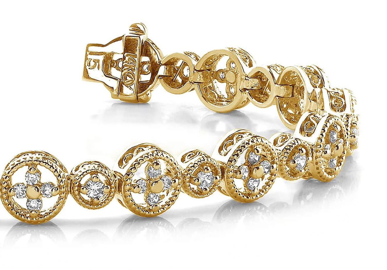 Diamond Sand Dollar Diamond Bracelet with 2.03 ct.(finished) 1.8mm, 2.2mm - Image 2