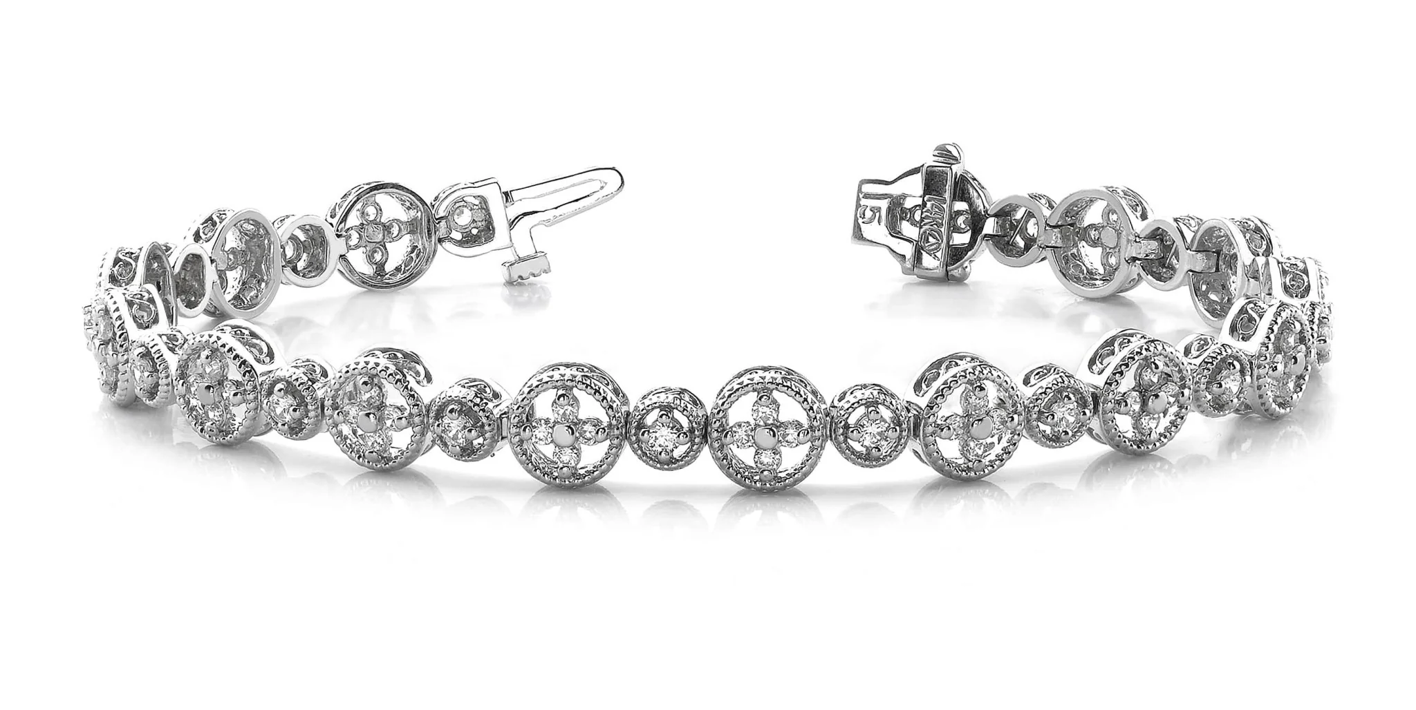 Diamond Sand Dollar Diamond Bracelet with 2.03 ct.(finished) 1.8mm, 2.2mm - Image 3
