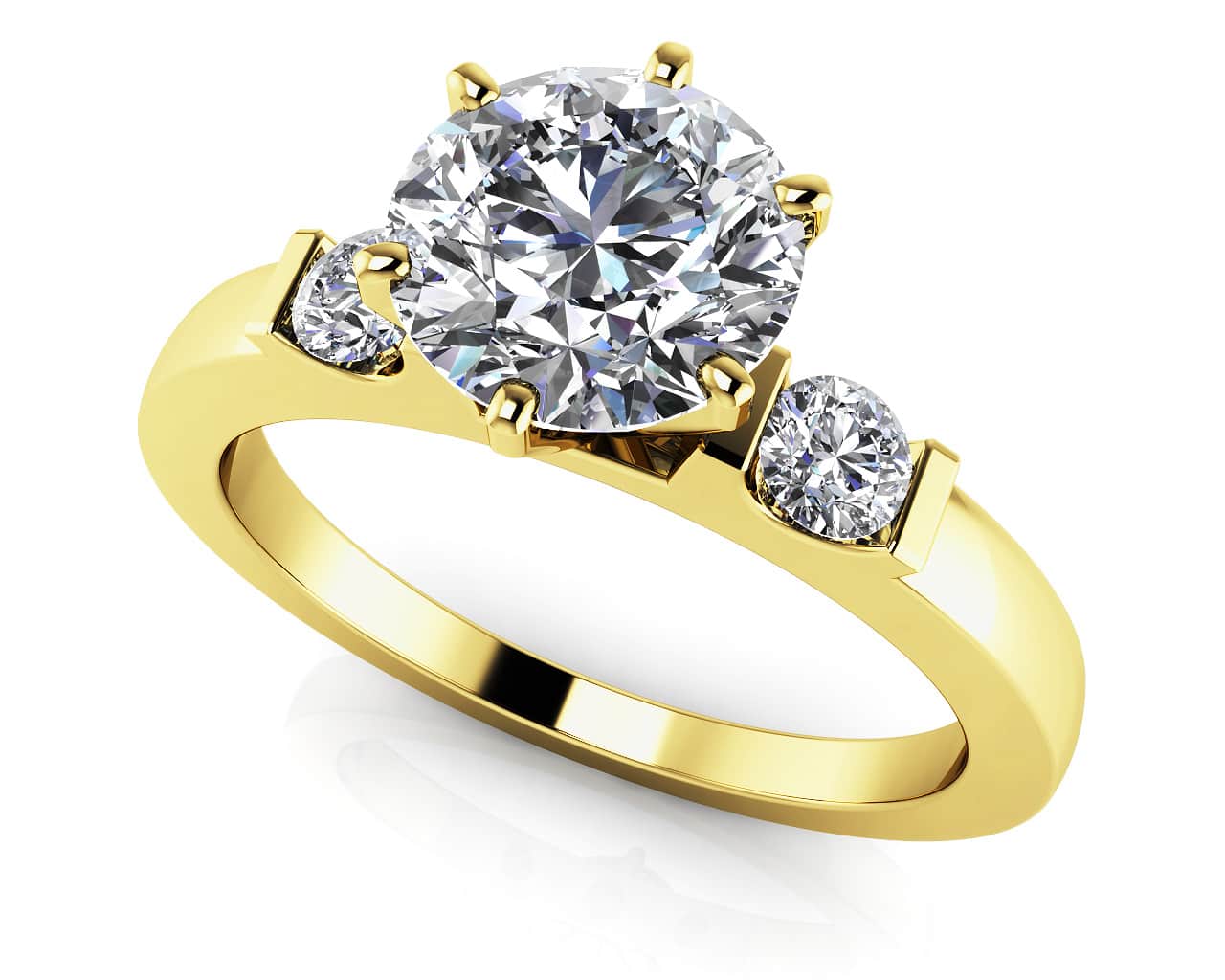Diamond Side Accent Solitaire Lab-Grown Diamond  with 2.09 ct. (2.00 ct. center diamond) - Image 2