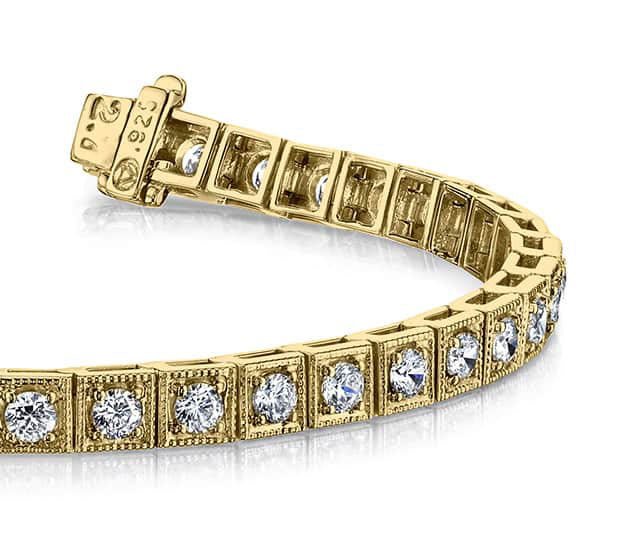 Diamond Square Link Diamond Bracelet with 0.80 ct.(finished) 1.5mm - Image 2
