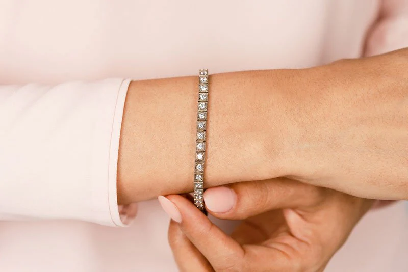 Diamond Square Link Diamond Bracelet with 2.93 ct.(finished) 2.7mm - Image 3