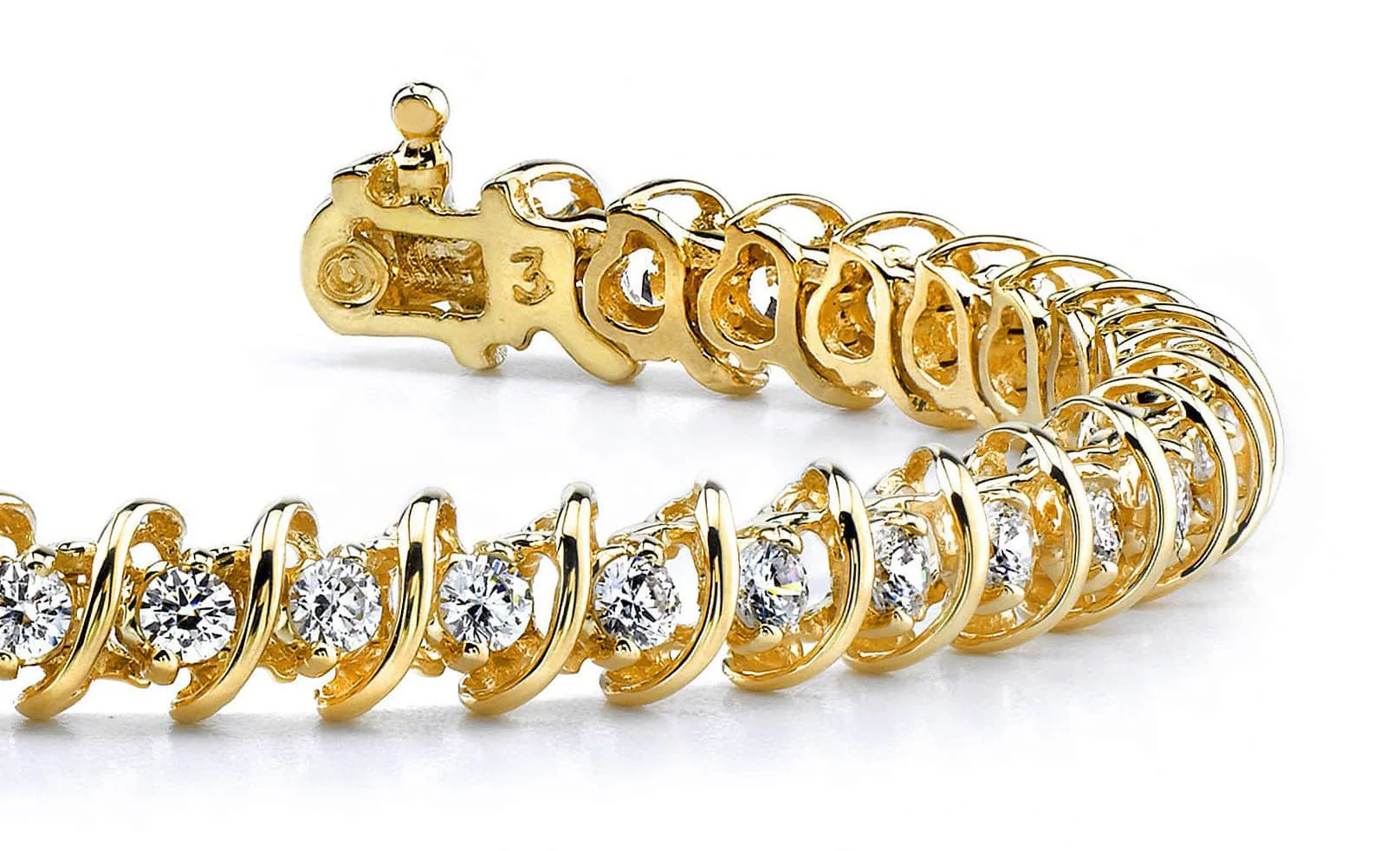 Diamond Swirl Link Diamond Tennis Bracelet with 5.04 ct.(finished) 3.5mm - Image 2