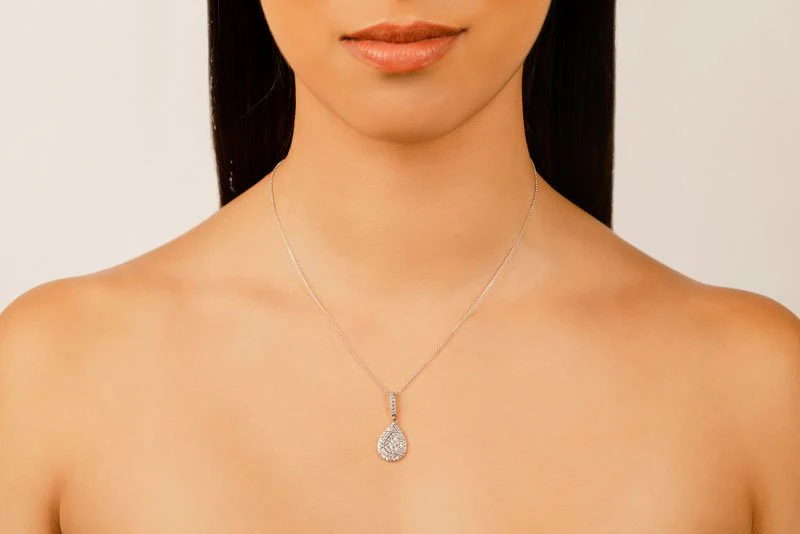 Diamond Teardrop Shaped Drop Lab-Grown Diamond Pendant with 0.54 ct.(finished) 1.2mm - Image 3