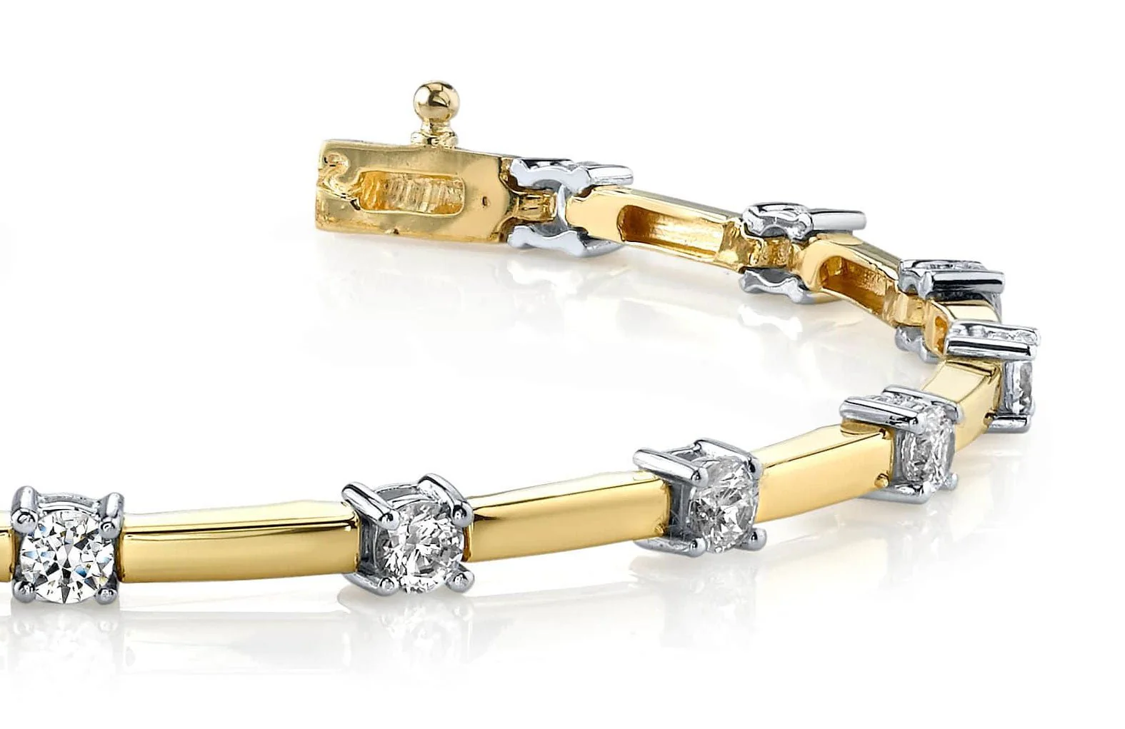 Diamond Train Link Diamond Bracelet with 1.95 ct.(finished) 3.25mm - Image 2