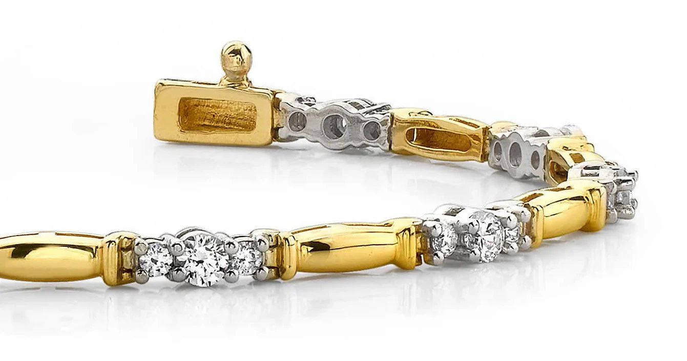 Diamond Triplet Diamond Bracelet with 1.50 ct.(finished) 1.9mm, 2.9mm - Image 2