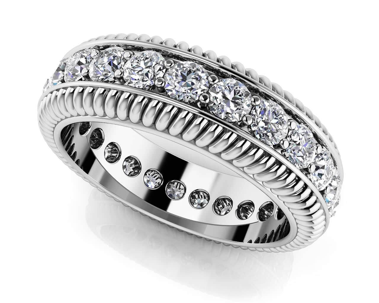 Diamond Twined Eternity Lab-Grown Diamond Ring with 1.50 ct.(finished) 2.5mm