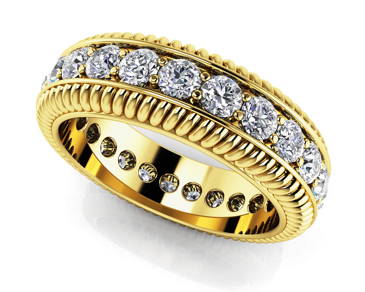 Diamond Twined Eternity Lab-Grown Diamond Ring with 1.50 ct.(finished) 2.5mm - Image 2