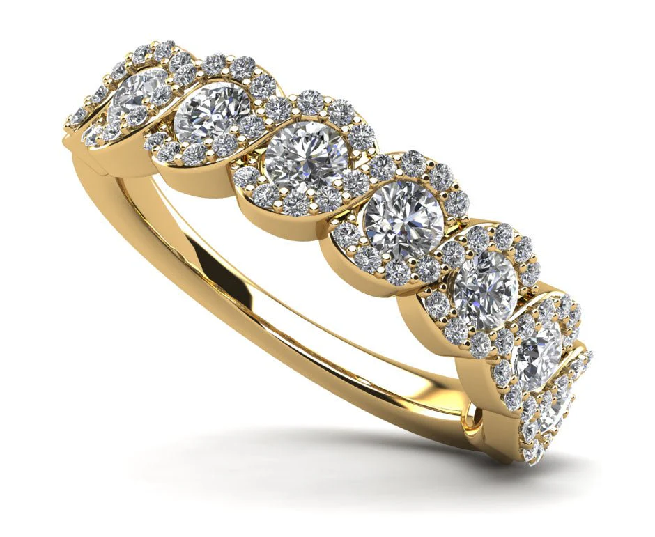 Diamond Wave Anniversary Diamond Ring with 1.07 ct.(finished) 1mm, 3mm - Image 2