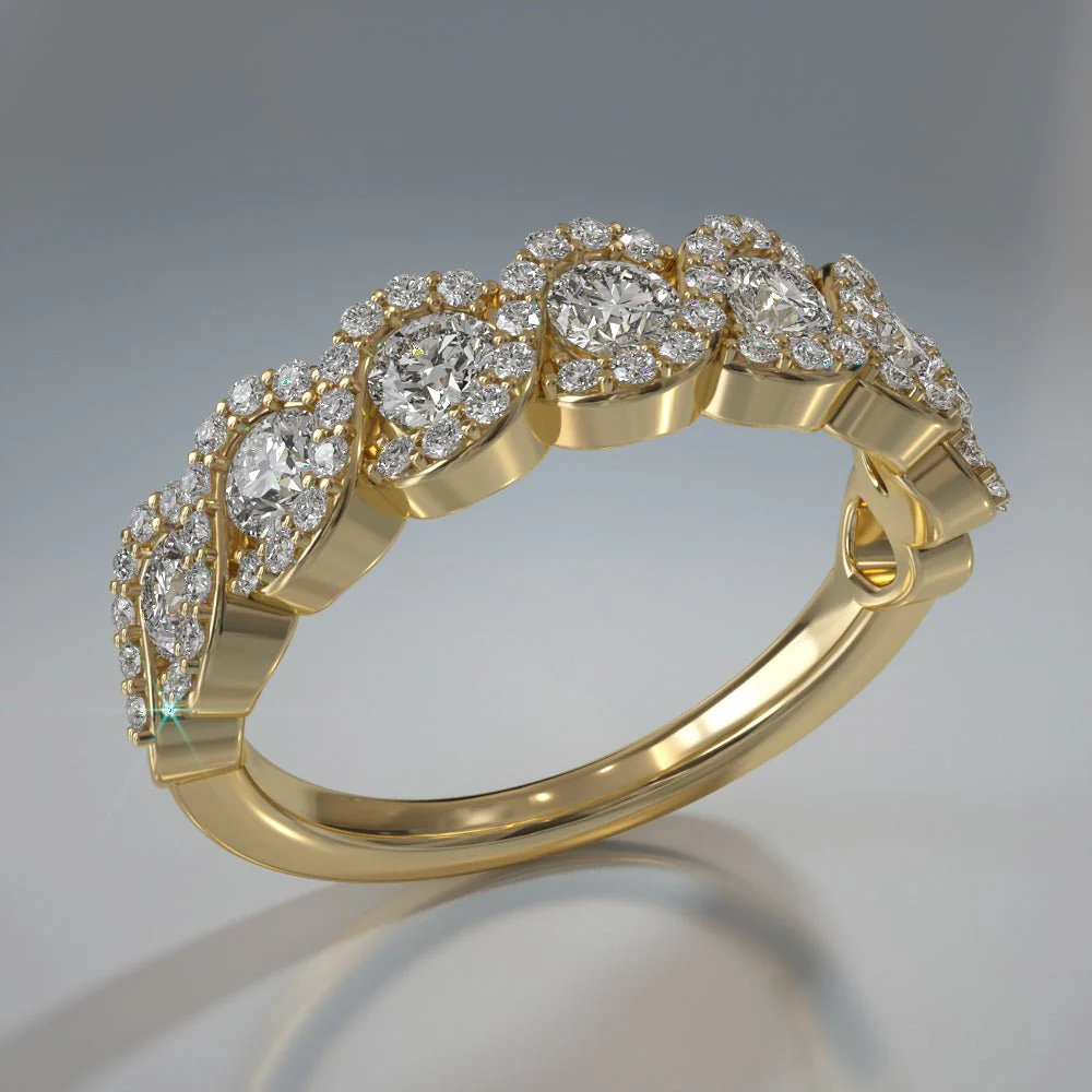 Diamond Wave Anniversary Diamond Ring with 1.07 ct.(finished) 1mm, 3mm - Image 4