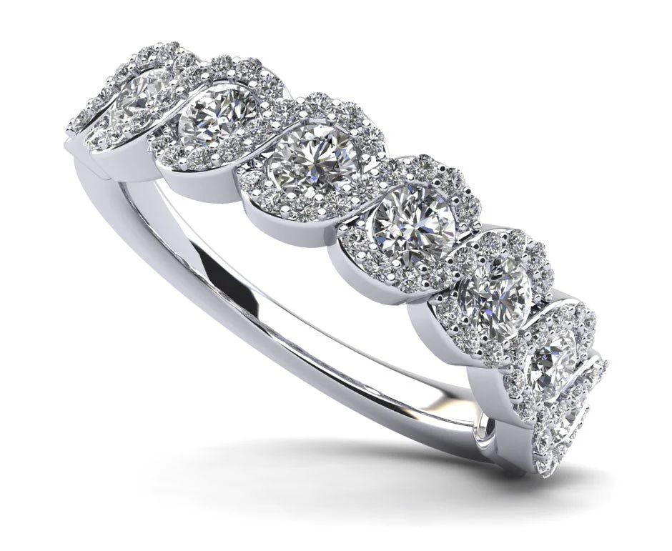 Diamond Wave Lab-Grown Diamond Anniversary Ring with 1.07 ct.(finished) 1mm, 3mm