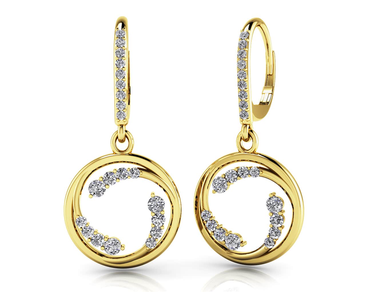 Diamond Wave Hoop Earrings Lab-Grown Diamond  with 0.66 ct.(finished) - Image 2