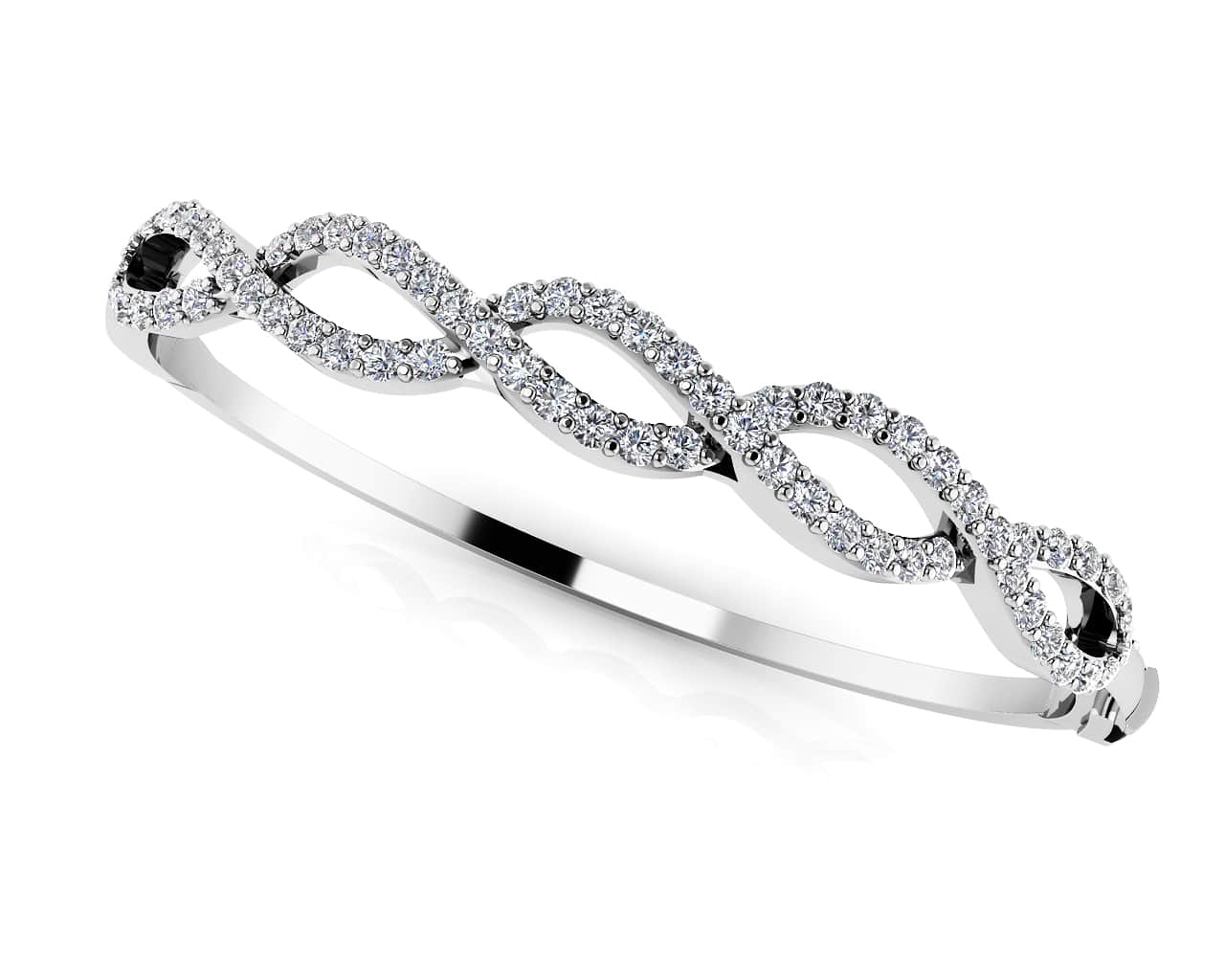 Diamond Woven Rope Lab-Grown Diamond Bangle with 2.11 ct.(finished) 2mm