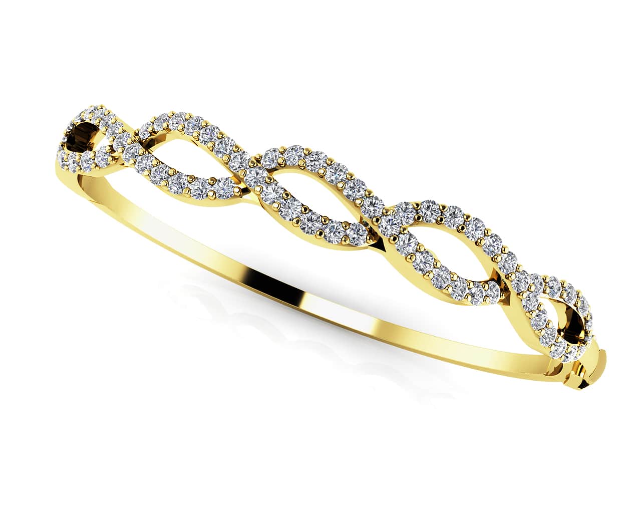Diamond Woven Rope Lab-Grown Diamond Bangle with 2.11 ct.(finished) 2mm - Image 2