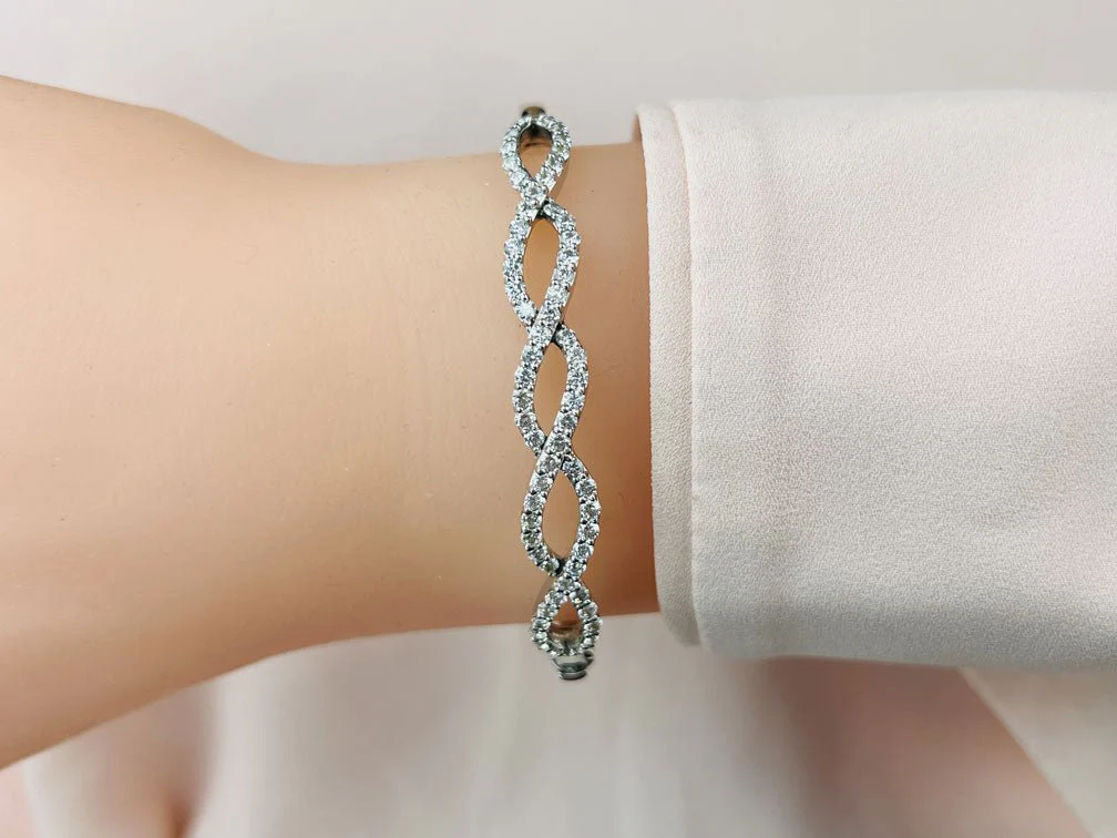 Diamond Woven Rope Lab-Grown Diamond Bangle with 2.11 ct.(finished) 2mm - Image 3