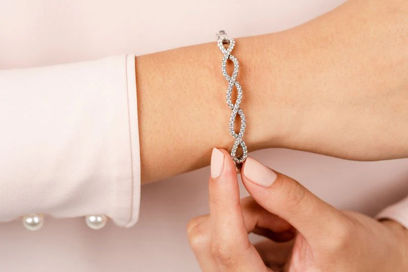 Diamond Woven Rope Lab-Grown Diamond Bangle with 2.11 ct.(finished) 2mm - Image 4
