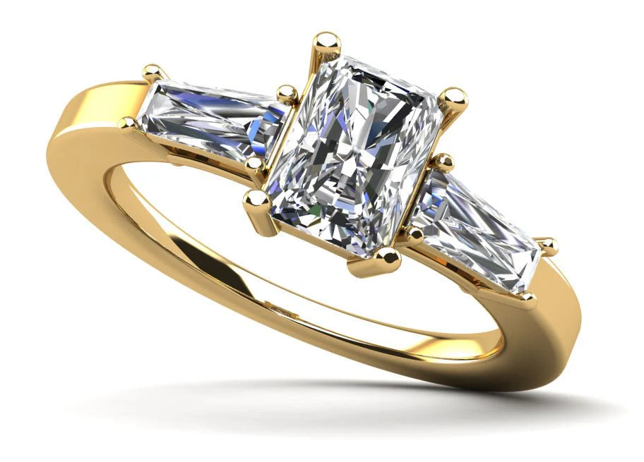 Divine Emerald Cut Diamond Engagement Ring with 1.22 ct. (0.70 ct. center diamond) - Image 2