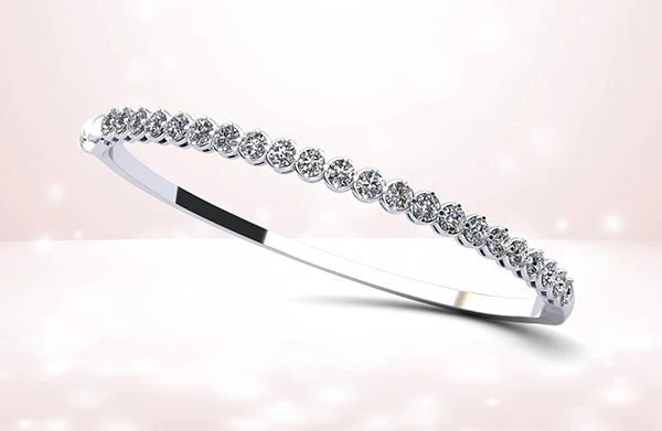 Divinely Dazzling Bangle Lab-Grown Diamond Bracelet with 2.31 ct.(finished) 3mm - Image 4