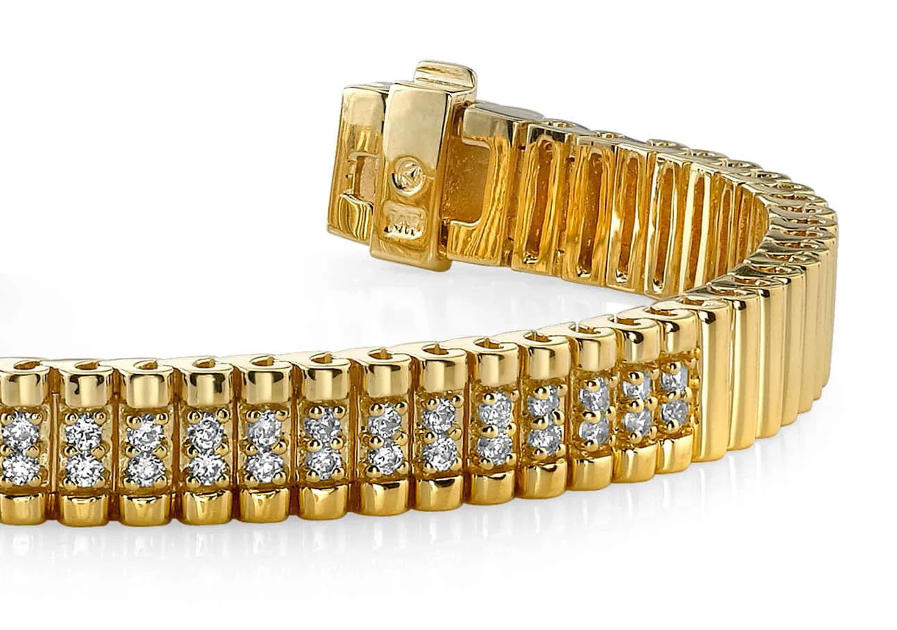 Double Center Strand Diamond Bracelet with 0.65 ct.(finished) 1.3mm - Image 2