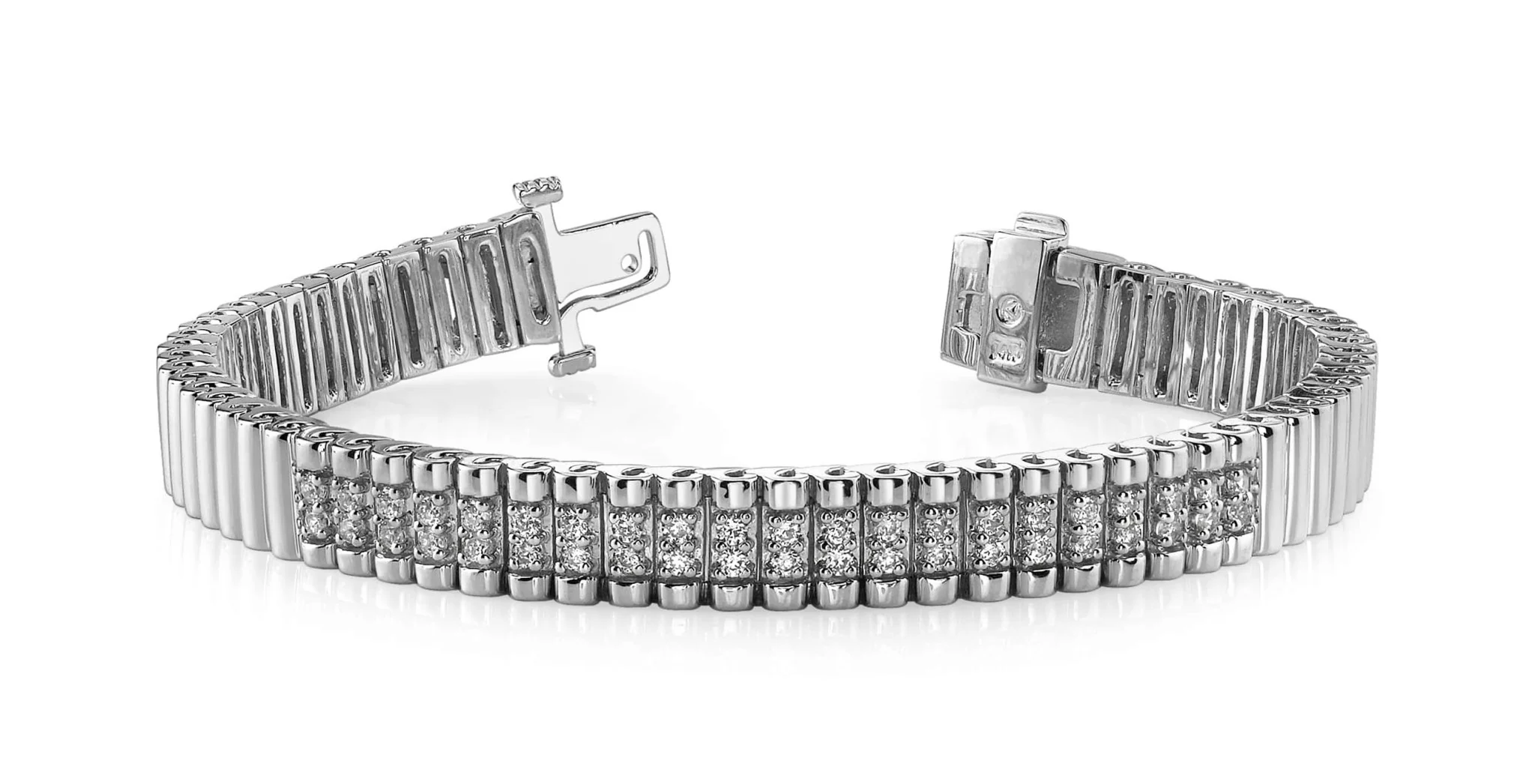 Double Center Strand Diamond Bracelet with 0.65 ct.(finished) 1.3mm - Image 4