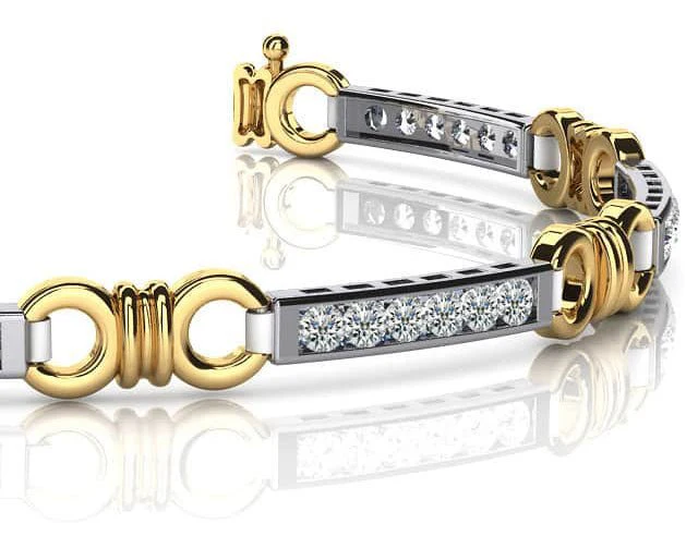 Double Circle Channel Diamond Bracelet with 1.65 ct.(finished) 2.5mm - Image 2