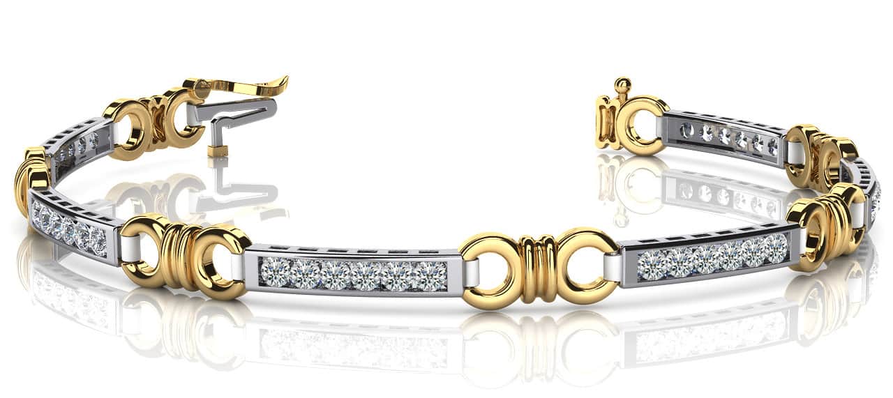Double Circle Channel Diamond Bracelet with 1.65 ct.(finished) 2.5mm - Image 5