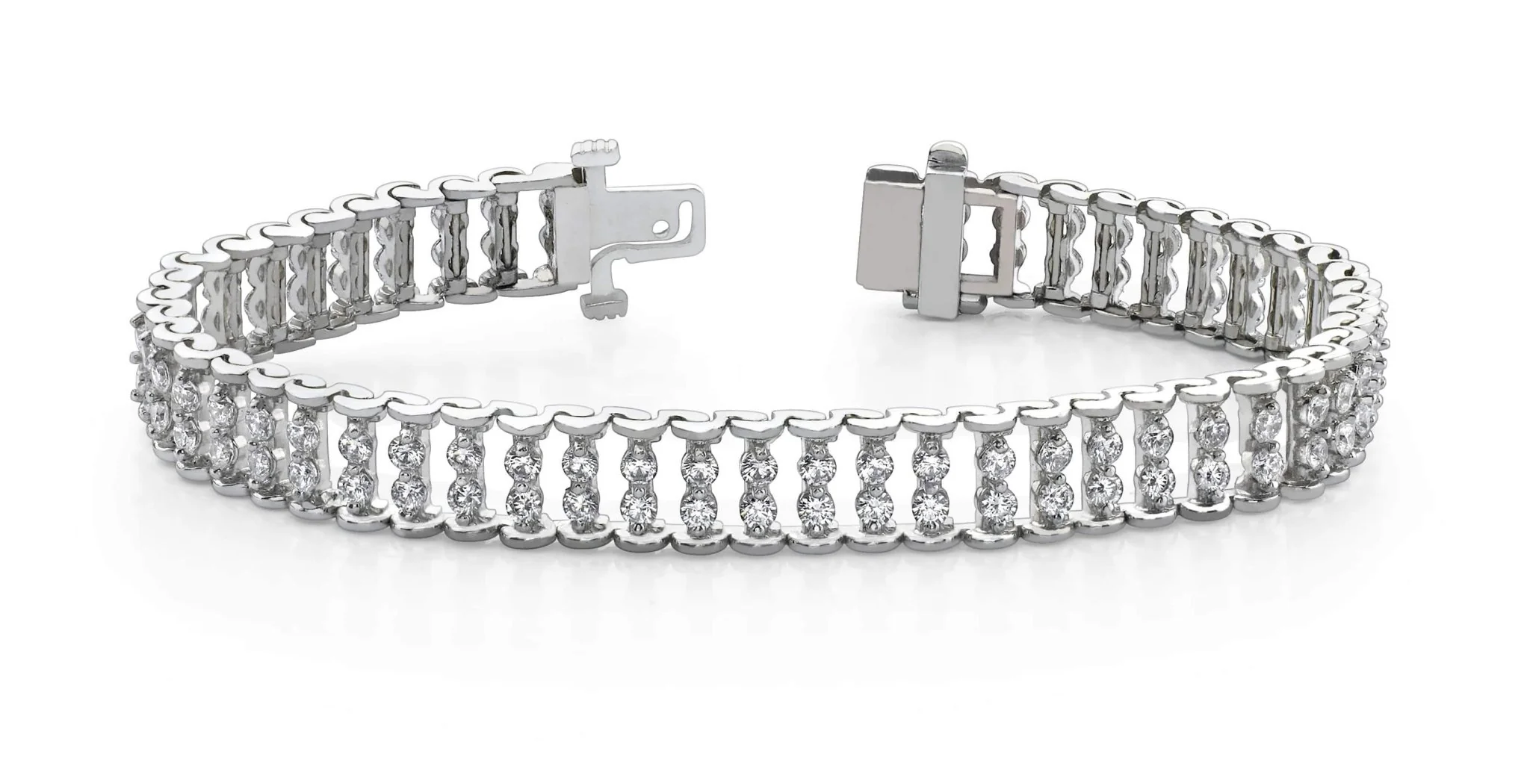 Double Diamond Candlestick Diamond Bracelet with 3.02 ct.(finished) 1.9mm - Image 3