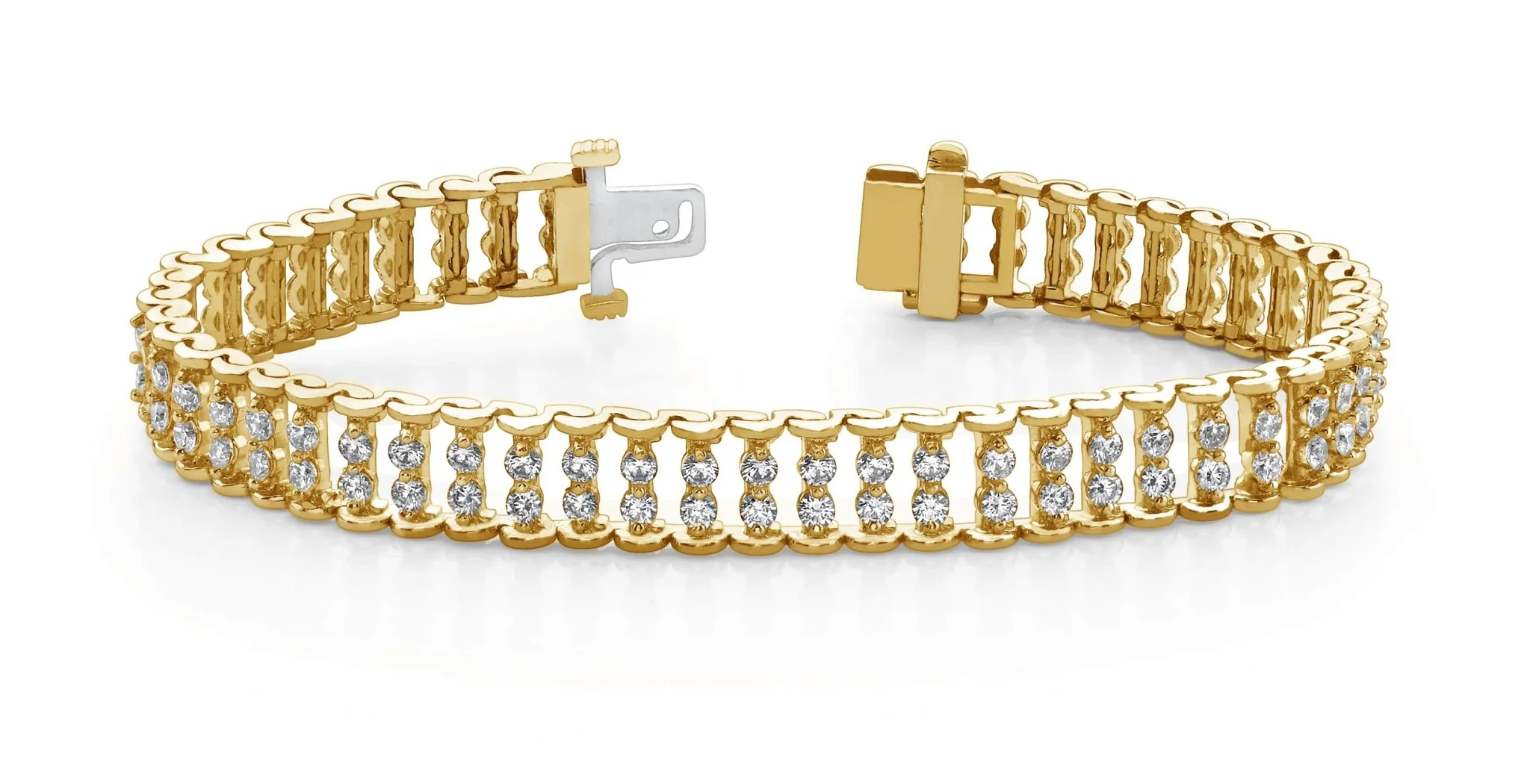 Double Diamond Candlestick Diamond Bracelet with 3.02 ct.(finished) 1.9mm - Image 4