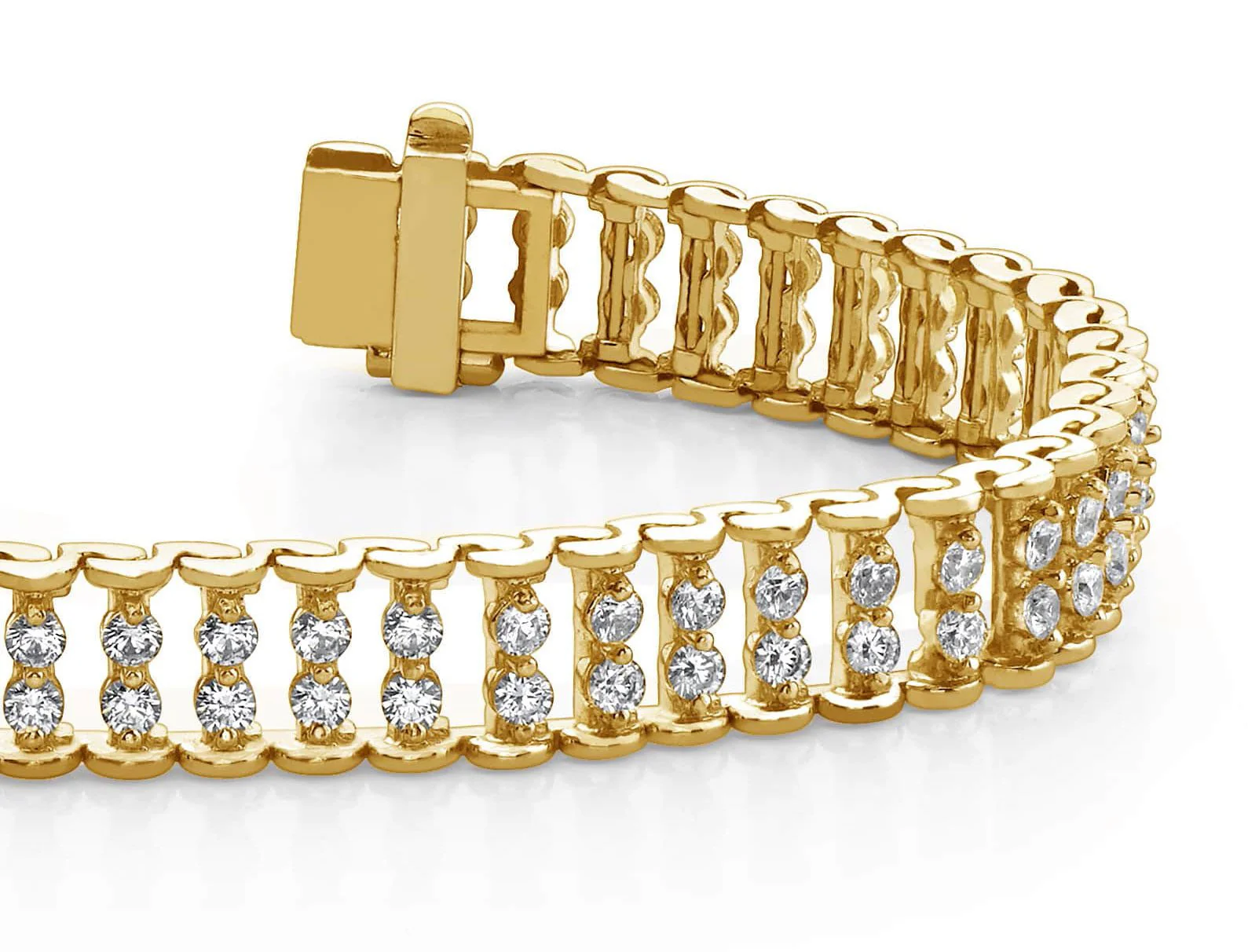 Double Diamond Candlestick Bracelet Lab-Grown Diamond with 4.08 ct.(finished) 2.25mm - Image 2