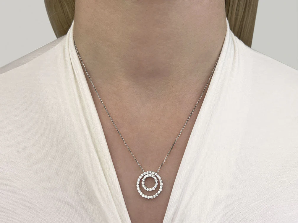 Double Diamond Circle Diamond Pendant with 0.59 ct.(finished) 1.4mm - Image 3