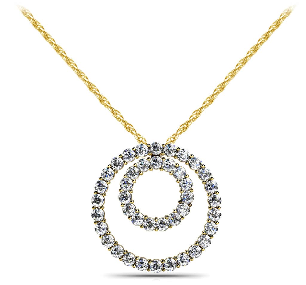 Double Diamond Circle Lab-Grown Diamond Pendant with 0.59 ct.(finished) 1.4mm - Image 2