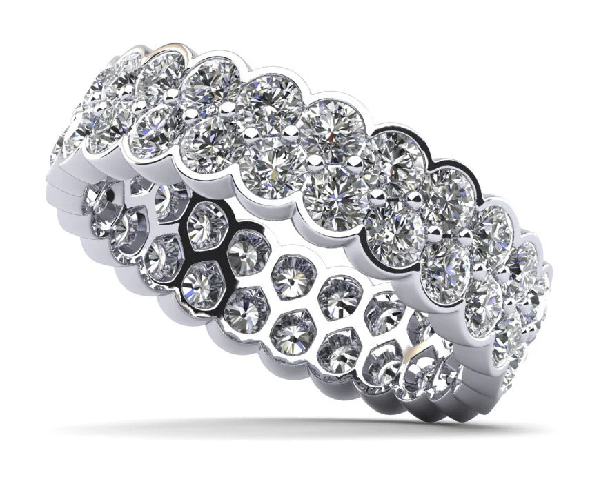 Double Diamond Eternity Lab-Grown Diamond Ring with 2.26 ct.(finished) 2.3mm