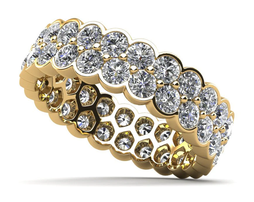Double Diamond Eternity Lab-Grown Diamond Ring with 2.26 ct.(finished) 2.3mm - Image 2