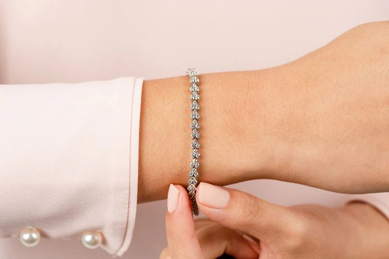 Double Diamond Stacked Bracelet Lab-Grown Diamond with 4.06 ct.(finished) 2mm - Image 3