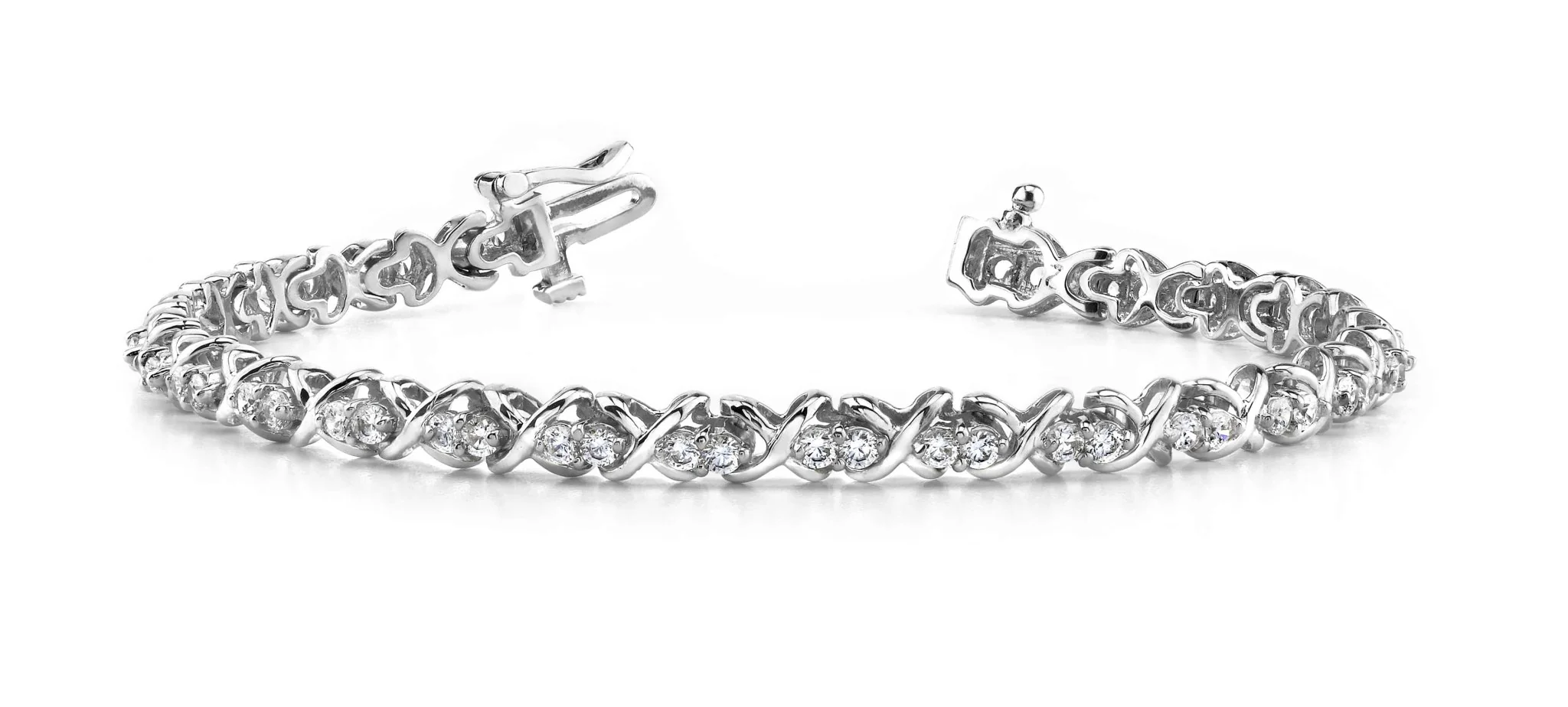 Double Diamond X Link Diamond Bracelet with 1.23 ct.(finished) 1.8mm - Image 4