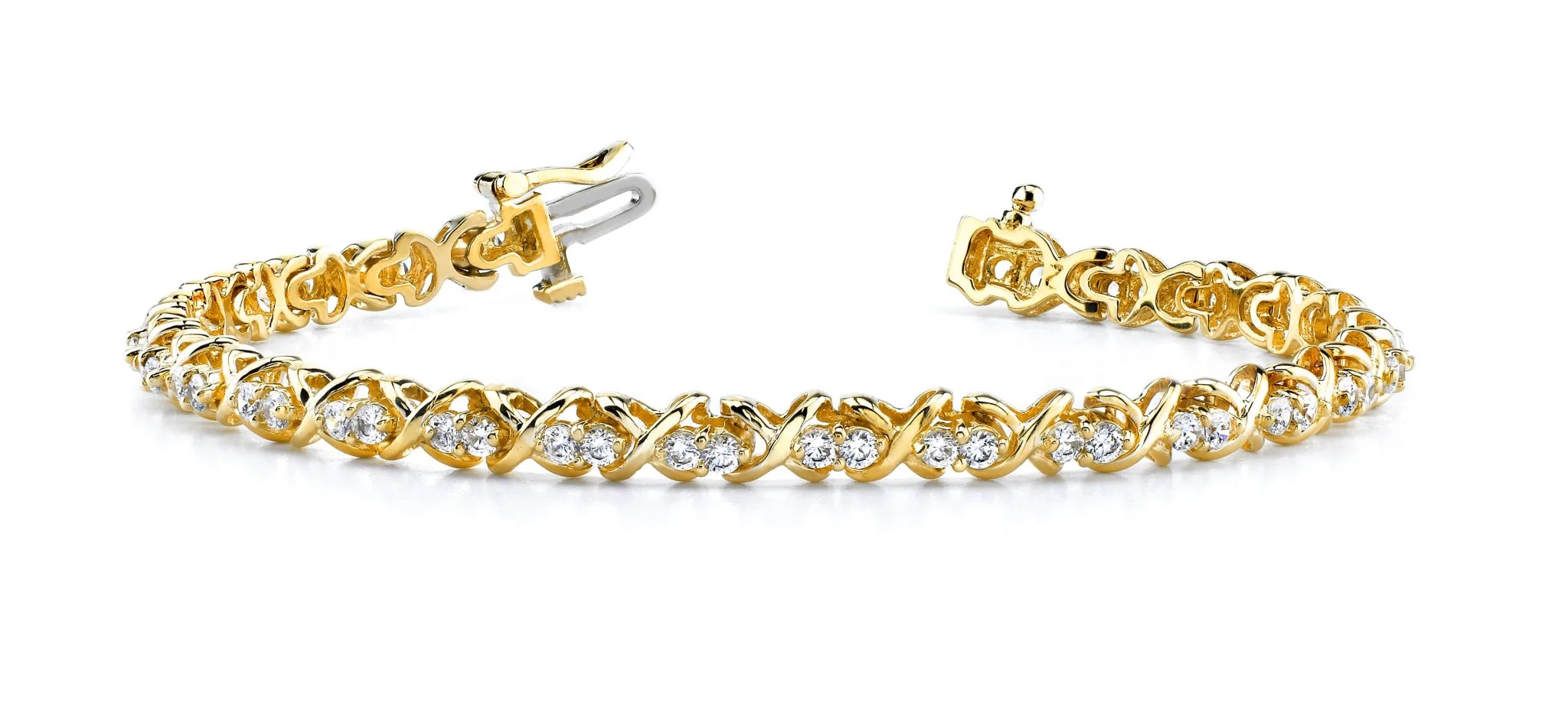 Double Diamond X Link Diamond Bracelet with 1.23 ct.(finished) 1.8mm - Image 5