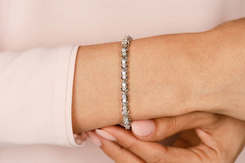 Double Diamond X Link Diamond Bracelet with 3.96 ct.(finished) 2.9mm - Image 3