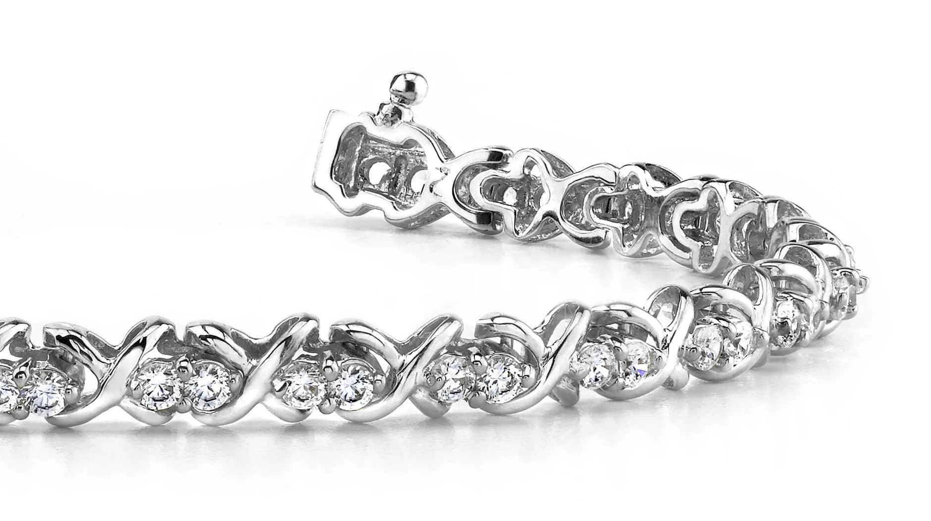 Double Diamond X Link Lab-Grown Diamond Bracelet with 2.03 ct.(finished) 2.2mm
