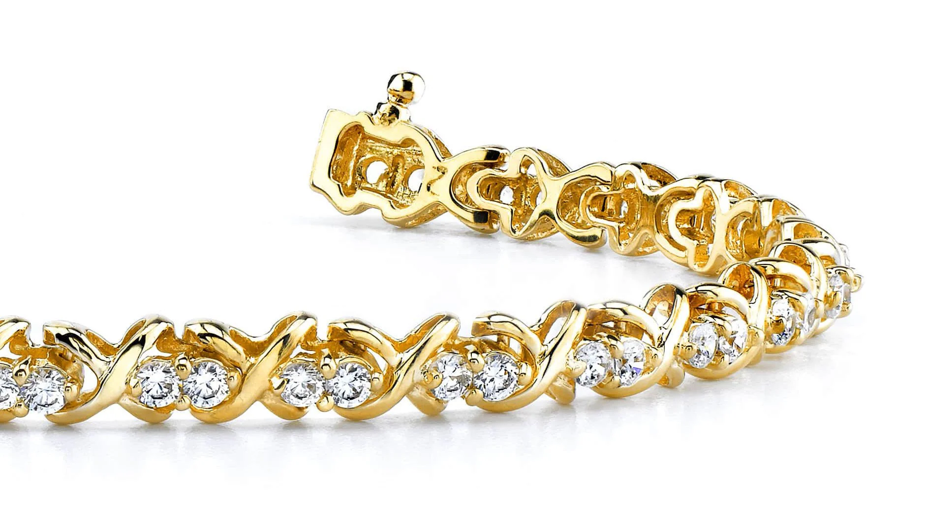 Double Diamond X Link Lab-Grown Diamond Bracelet with 3.96 ct.(finished) 2.9mm - Image 2