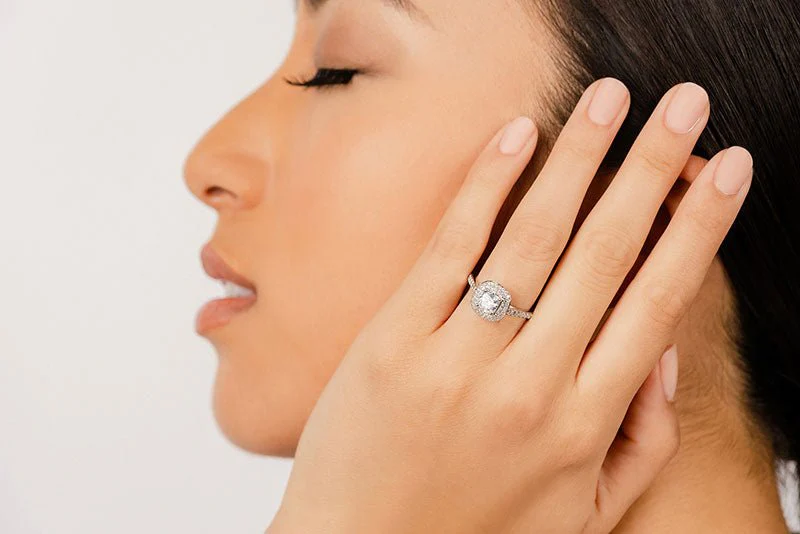 Double Halo Cushion Cut Lab-Grown Diamond Engagement Ring with 1.84 ct. (1.25 ct. center diamond) - Image 5