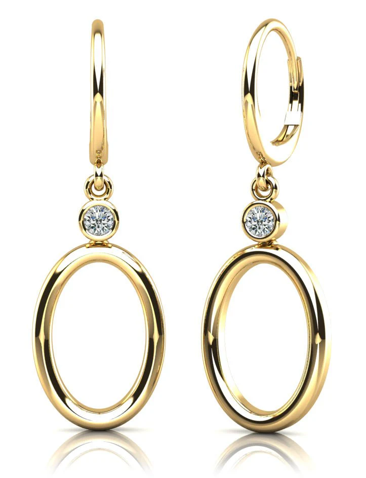 Double Oval Drop Diamond Hoop Earrings Lab-Grown Diamond with 0.50 ct.(finished) 4mm - Image 2