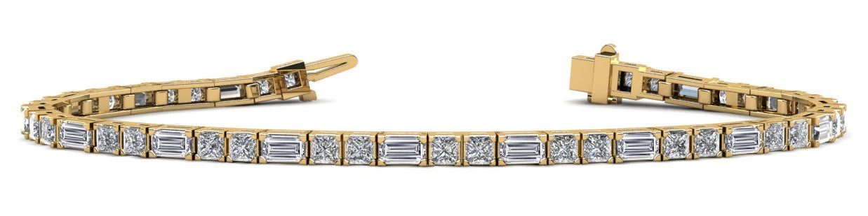Double Princess and Baguette Lab-Grown Diamond Bracelet with 5.25 ct.(finished) 4x2mm, 2.5mm - Image 2