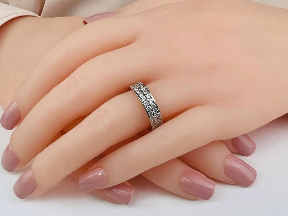 Double Row Channel Set Eternity Band Diamond  with 2.05 ct.(finished) 2mm - Image 3